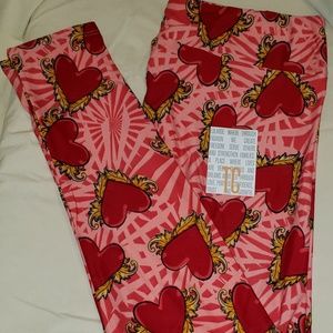 LULAROE TC HEARTS VALENTINES LEGGINGS